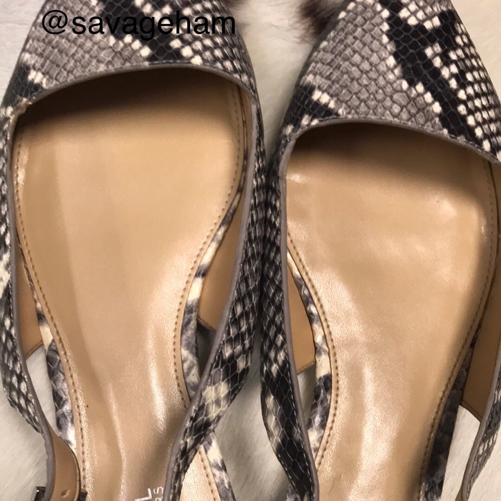 Mk Claudia Python-Embossed Slingback Flats - image 3